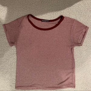 brandy melville maroon and white striped shirt